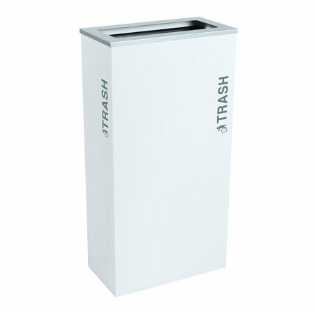EX-CELL KAISER 17-Gal. KD Indoor Recycling Receptacle - Trash decal, White Gloss RC-KD17-T BT-WHT